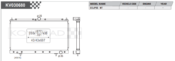 Koyorad: Alloy Radiator: Nissan 300ZX MTM 53mm Core Wider Fin Pitch